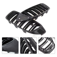 Grille de calandre avant en fibre de carbone F32 pour BMW F33 F36 F82 F80 F83 M3 M4, grille de ventilation avant à double lamelles à clipser sur le pare-chocs