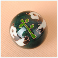 Boules de Baoding en métal au design Panda pour massage et exercice sain, avec impression découpée, collection chinoise