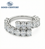 Bague de mariage éternelle double rangée en or 18 carats avec diamants de laboratoire taille ovale Good Century, bijoux fins, bague tendance pour femme, cadeau