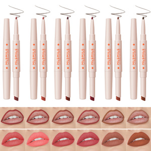 Nouveau maquillage <span class=keywords><strong>gras</strong></span> imperméable sans maquillage tenant un stylo rouge à lèvres à double tête mat, <span class=keywords><strong>crayon</strong></span> à lèvres deux en un - Product Image 2