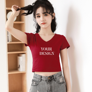 Chemise pour femme à col en V de haute qualité, mode décontractée, confortable, douce, différentes couleurs, respirante, t-shirt - Product Image 2