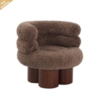 Fauteuil de salon classique en laine avec base en noyer, design d'origine, pour la maison et l'hôtel, directement de l'usine