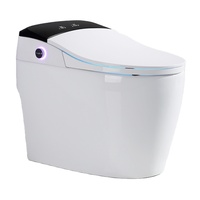 WC intelligent électrique à capteur de pied à ouverture automatique, avec chasse d'eau allongée, évacuation en S et télécommande incluse