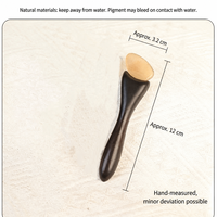 Bâton de massage Gua Sha en bois de santal naturel et corne de chèvre, petit gratte-meridien en forme de sabot pour lifting facial et acupression oculaire