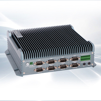 Mini PC industriel sans ventilateur avec 5 ports réseau Gigabit, 8 ports série RS232, DDR4 SSD, conçu pour l'automatisation industrielle