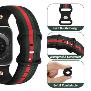 Nhà Máy Bán buôn không gây dị ứng ba màu Apple Silicone dây đeo cổ tay dây đeo đồng hồ với mô hình bướm - Product Image 2