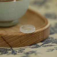 Nouvel Arrivage – Bague Tendance Style Chinois en Agate Calcedoine et Jade Naturel Multicolore Haut de Gamme – Cadeau Idéal