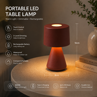 Lampe de table en forme de champignon rechargeable, portable, sans fil, LED, avec interrupteur tactile, lumière blanche chaude 3000K, pour restaurant, hôtel