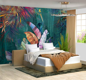 <span class=keywords><strong>Carta</strong></span> <span class=keywords><strong>da</strong></span> <span class=keywords><strong>parati</strong></span> tropicale botanica foglia di Banana pianta verde floreale per soggiorno camera <span class=keywords><strong>da</strong></span> letto murale - Product Image 3