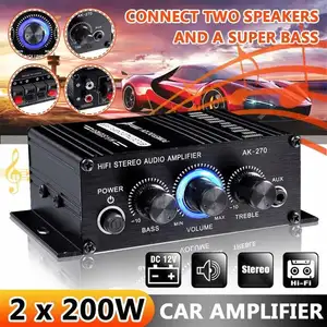 Neuer AK270 12 V Auto HiFi Verstärker Mini Stereo 2 Kanal BASS Audio Verstärker Lautsprecher Auto Heim Ton Leistungsverstärker