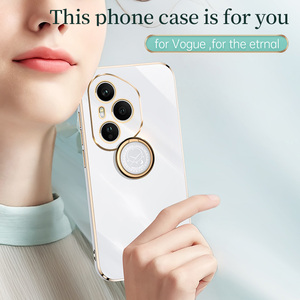 Coque arrière en TPU souple de placage ultra mince de luxe <span class=keywords><strong>6D</strong></span> pour Honor 400 Pro / 400 5G version mondiale support de support d'anneau couvercle de protection d'objectif - Product Image 6