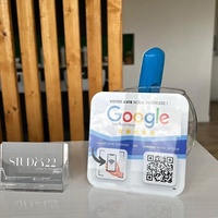 Plaque en acrylique Plexiglas Facebook Google NFC 12x12cm