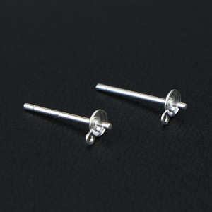 Support vide en argent sterling S925 pour fabrication de bijoux DIY, pour aiguille de plateau, boucles d'oreilles pendantes, perles, perles de jade, cristaux et bols - Product Image 4