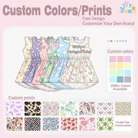 Robe d'été sans manches pour filles, imprimé pois colorés, taille élastique, ourlet asymétrique, vêtements pour enfants personnalisés OEM