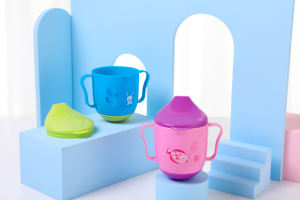 Tasses <span class=keywords><strong>d</strong></span>'alimentation manuelles <span class=keywords><strong>anti</strong></span>-coliques pour bébés, motif dessin animé, sans BPA, 100% PP de qualité alimentaire, 0-12 mois, écologiques, avec poignée, <span class=keywords><strong>d</strong></span>ébit moyen, pour l'extérieur - Product Image 2