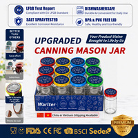 12 Pack Stoples Kaca Tutup Putar Mudah Dibuka dengan Tutup, Kemasan Kaca Food Grade untuk Selai, Saus, Pasokan Pabrik ODM OEM
