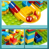 165 buah ukuran kecil blok marmer balap blok lari berbagai trek geser blok bangunan corong geser DIY set bata mainan anak