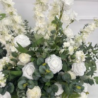 Modèle le plus populaire : Nouvelle composition florale artificielle faite à la main, roses oranges et vertes, pour allée de mariage, chemin de table et décoration d'entrée