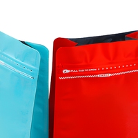 Sachet en papier kraft à soufflet avec valve et fermeture auto-adhésive pour café en grains, aliments pour animaux et emballage de sucre