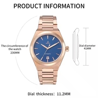 Boîtier de montre de luxe OEM avec logo personnalisé 316L, montres pour femmes et hommes en acier inoxydable, mouvement mécanique, étanche 10 ATM, montre-bracelet