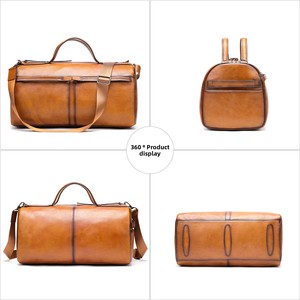 <span class=keywords><strong>Bolsa</strong></span> de Viaje de Cuero Genuino para Hombre, Estilo Bolso de Mano Vintage, con Cordón, Capacidad de 20-35L, Impermeable, para Uso Profesional y Deportivo - Product Image 4