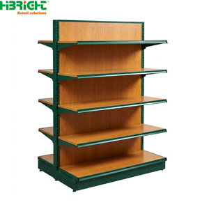 Étagère de supermarché en acier et bois Highbright avec armoire de rangement, présentoir de vente au détail pour supermarchés et épiceries - Product Image 2