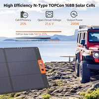 Panneau solaire portable pliable 200W, léger (8,4 kg), pour stations d'alimentation EF/Jackery/Bluetti/Anker, 23% d'efficacité élevée, camping, camping-car
