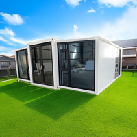 Maison conteneur préfabriquée portable de luxe extensible 20ft 40ft, 2-3 chambres, bureau, salle de sport, design moderne