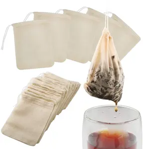 Bolsas reutilizables de algodón para filtro de té, bolsa de algodón sin blanquear, ecológico, para infusiones de hojas sueltas