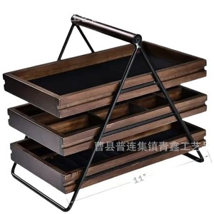 Support de rangement à bijoux en bois multi-niveaux, organisateur de bureau coulissant à 3 niveaux pour boucles d'oreilles, colliers et montres - Product Image 5