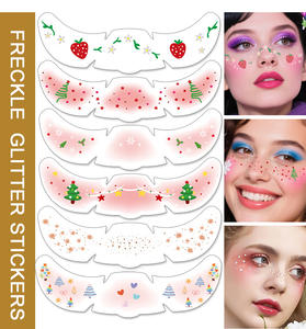Pegatinas Faciales Navideñas: Tatuajes Temporales de Pecas - Pegatinas de Maquillaje Impermeables para Europa y América - Product Image 2