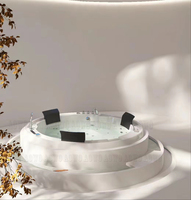 3 personnes acrylique intégré yacuzzi sexy air jets hot tube bain à remous extérieur avec oreillers moderne luxe rentable spa