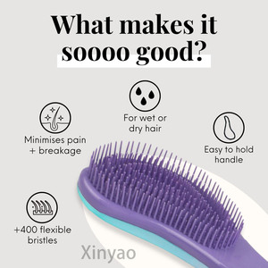 <span class=keywords><strong>Brosse</strong></span> à <span class=keywords><strong>cheveux</strong></span> personnalisée avec logo, <span class=keywords><strong>brosse</strong></span> démêlante douce, <span class=keywords><strong>brosse</strong></span> lissante <span class=keywords><strong>pour</strong></span> <span class=keywords><strong>cheveux</strong></span> humides ou secs avec poils flexibles <span class=keywords><strong>pour</strong></span> femmes, enfants, hommes - Product Image 6