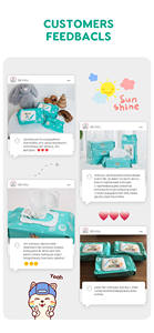 Lingettes pour le visage BB Kitty, hypoallergéniques, lingettes pour bébé Haisenpet, humides avec de l'eau pure pour les enfants et les bébés - Product Image 5