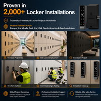Système de verrouillage intelligent pour armoire A850 Ttlock en alliage de zinc avec stockage de données cloud pour projets de gymnases/spas/locaux de vestiaires, déverrouillage par RFID, NFC et code PIN