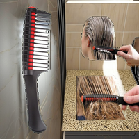 Brosse à cheveux professionnelle classique en plastique, peigne à queue de rat à dents larges, pour salon et usage domestique, exfoliante, antistatique, durable et tendance