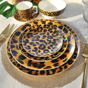 Bộ đồ ăn sứ xương cao cấp phong cách INS, thiết kế đồng quê, in họa tiết báo đốm tùy chỉnh - Product Image 3