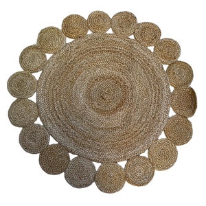 Alfombra de yute redonda Vintage de calidad suave, alfombra de paja hecha a mano en Bangladesh para su hogar encantador - Product Image 3