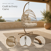 Ensemble de balançoires pour jardin, hamac, balançoire d'intérieur pour salon, balançoire en rotin pour enfant, chaise suspendue en plastique transparent en forme d'œuf