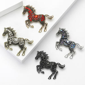 Broche de Aleación con Forma de Caballo para Niños, Chapado en Oro, Joyería de Moda, Regalos para Banquetes de Boda, Insignias para Ropa, Decoración Duradera con Color Personalizado - Product Image 1