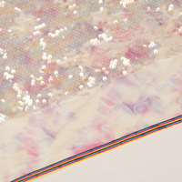 Tissu de mariée de luxe en polyester à impression numérique, broderie de sequins, maille extensible à paillettes de 5 mm pour robe, personnalisable OEM