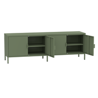 Meuble TV moderne pliable à porte simple en métal, vitrine de rangement, structure démontable, gris, pour bar à domicile et salon
