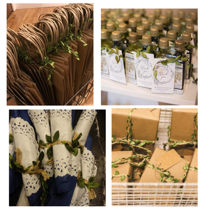 Erkoumi cây nho nhân tạo thủ công Vòng hoa trang trí cây xanh rừng cây nho giả lá ô liu màu xanh lá cây lá trang trí ruy băng - Product Image 5