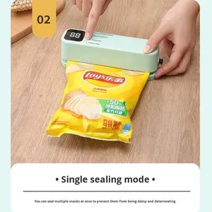 Machine de scellage sans fil mini portable pour sacs alimentaires, en ABS, capacité 500 ml, rechargeable, pour usage domestique, vente en gros transfrontalière - Product Image 4