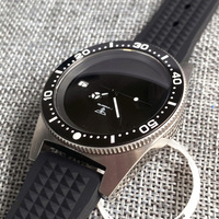 Montre de plongée automatique pour homme Tandorio stérile 41 mm 300 m PT5000 NH35A, lunette tournante, cadran noir, verre saphir, bracelet en gaufre