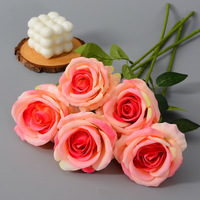 Bouquet de roses artificielles en soie, fleurs artificielles pour la maison, mariage, fleurs décoratives, fleurs pas chères, vente chaude, rose préservée rose