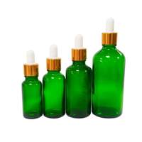 Flacons compte-gouttes en verre vert 20ml 30ml 50ml anti-fuite pour huiles essentielles et sérums de soin de la peau, idéaux pour les voyages