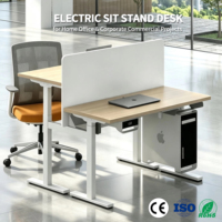 Bureau électrique assis-debout à moteur unique pour télétravail, réglable en hauteur, ergonomique, pour bureau à domicile, avec fonction anti-collision