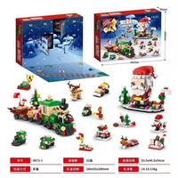 Nouveauté Calendrier de l'Avent de Noël 24 Jours de Compte à Rebours Boîte Surprise Cadeaux Breloques Petits Cadeaux Ensemble de Blocs de Construction Jouet de Bureau