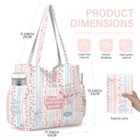 Sac fourre-tout imperméable en velours côtelé pour femmes, grande capacité, sac fourre-tout mignon, 6 poches, fermeture à glissière, sac à bandoulière, sac à main pour le travail
